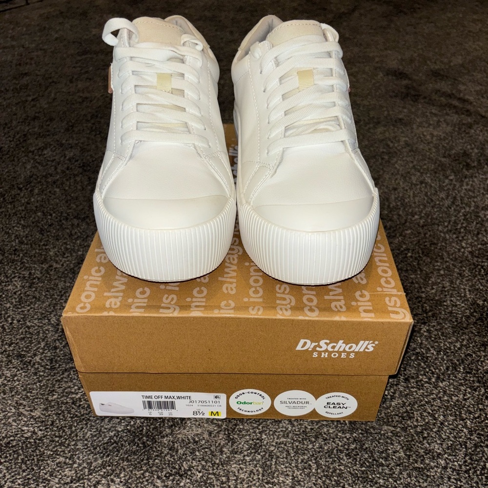 Dr. Scholl's Women's White “Time Off Max” Platform sneakers